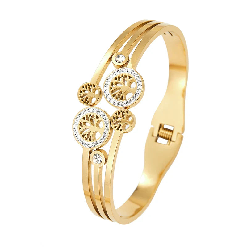 Stainless Steel Bangle Tree Of Life Wristband Two Colors-Dollar Bargains Online Shopping Australia