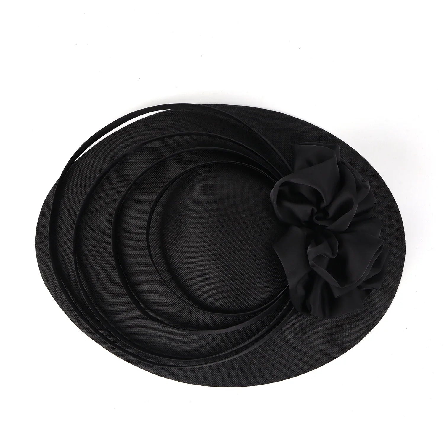 Black Large Flower Fascinator Sinamay Church Hat Kentucky Derby Hat Wedding Luxury Headband Hat Cocktail Tea Party for Women-Dollar Bargains Online Shopping Australia