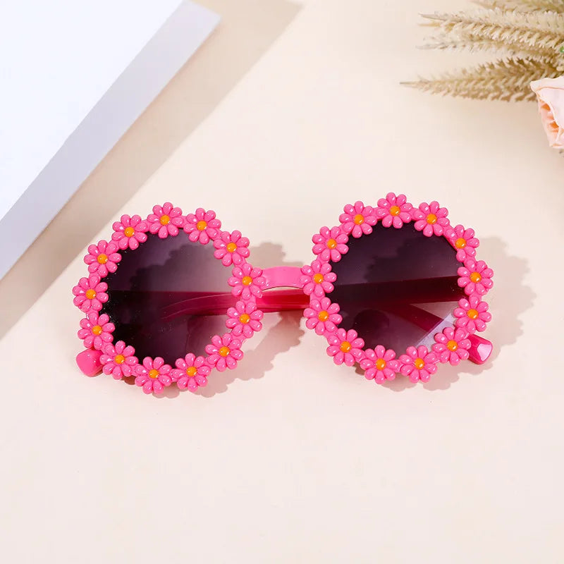 Children Fashion Trendy Sun Flower Sunglasses Cute Lovely Daisy Shape Sun Glasses for Boys Girls Kids Party Eyewear UV400 Shades-Dollar Bargains Online Shopping Australia