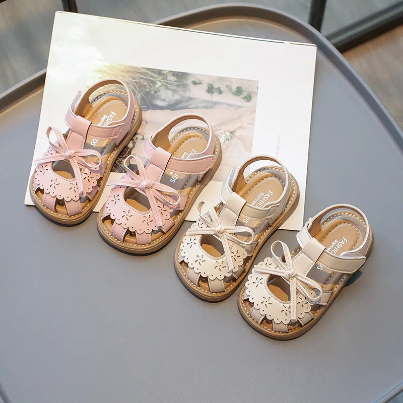 Summer Baby Girls Sandals Cut-Outs Lace Princess Shoes Children Sandals Anti Slip Soft Sole Toddler Kids Beach Shoes-Dollar Bargains Online Shopping Australia