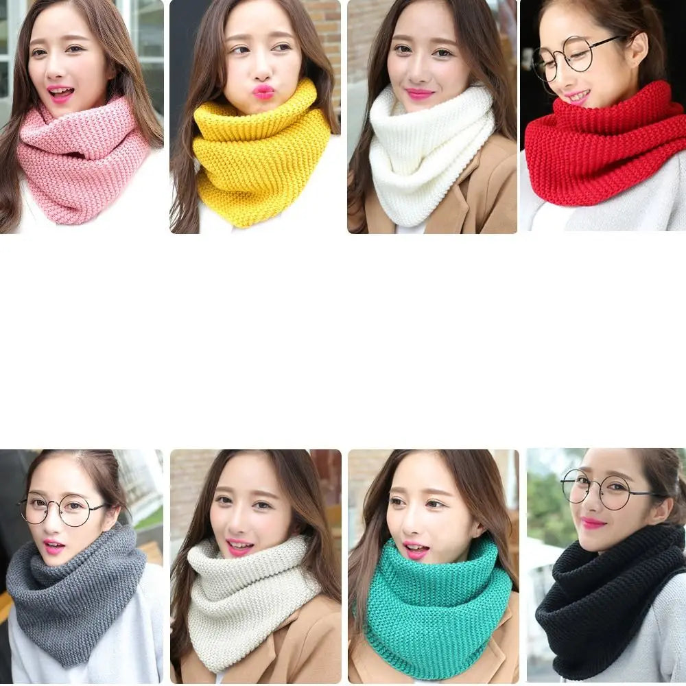 Thickening Thermal Neck Warmer Warm Neck Cover Windproof Fashion Warm Tube Solid Color Bib Knitting Scarf Men Women