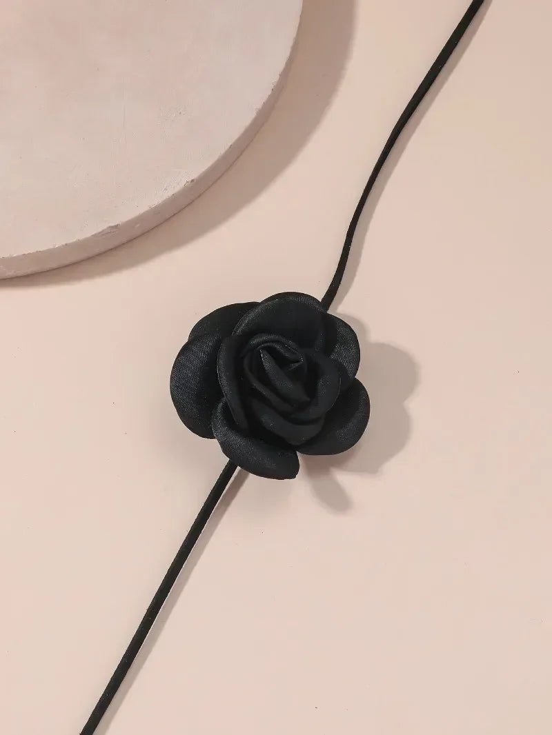 Rose Flower Clavicle Chain Necklace for Women 4 Colors Gothic Ladies Korean Fashion Adjustable Sexy Rope Choker Y2K Accessories-Dollar Bargains Online Shopping Australia