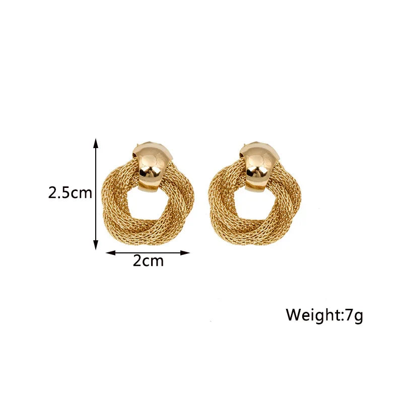 Twist Stud Earrings Gold Color Metal Women Earrings Rotating Spiral Unusual Earrings for Ladies European Jewelry-Dollar Bargains Online Shopping Australia