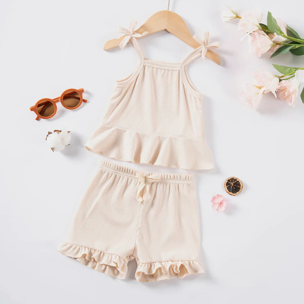 Kids Clothing Sets New Baby Girl Camisole Top + Lace Shorts 2PCS Summer Casual Children Clothes Suits-Dollar Bargains Online Shopping Australia