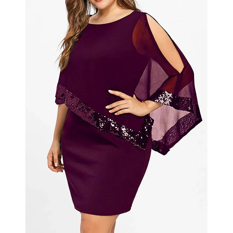 Irregular Design Bag Hip Dress Women Off-shoulder Sequin Fashion Oversized Chic