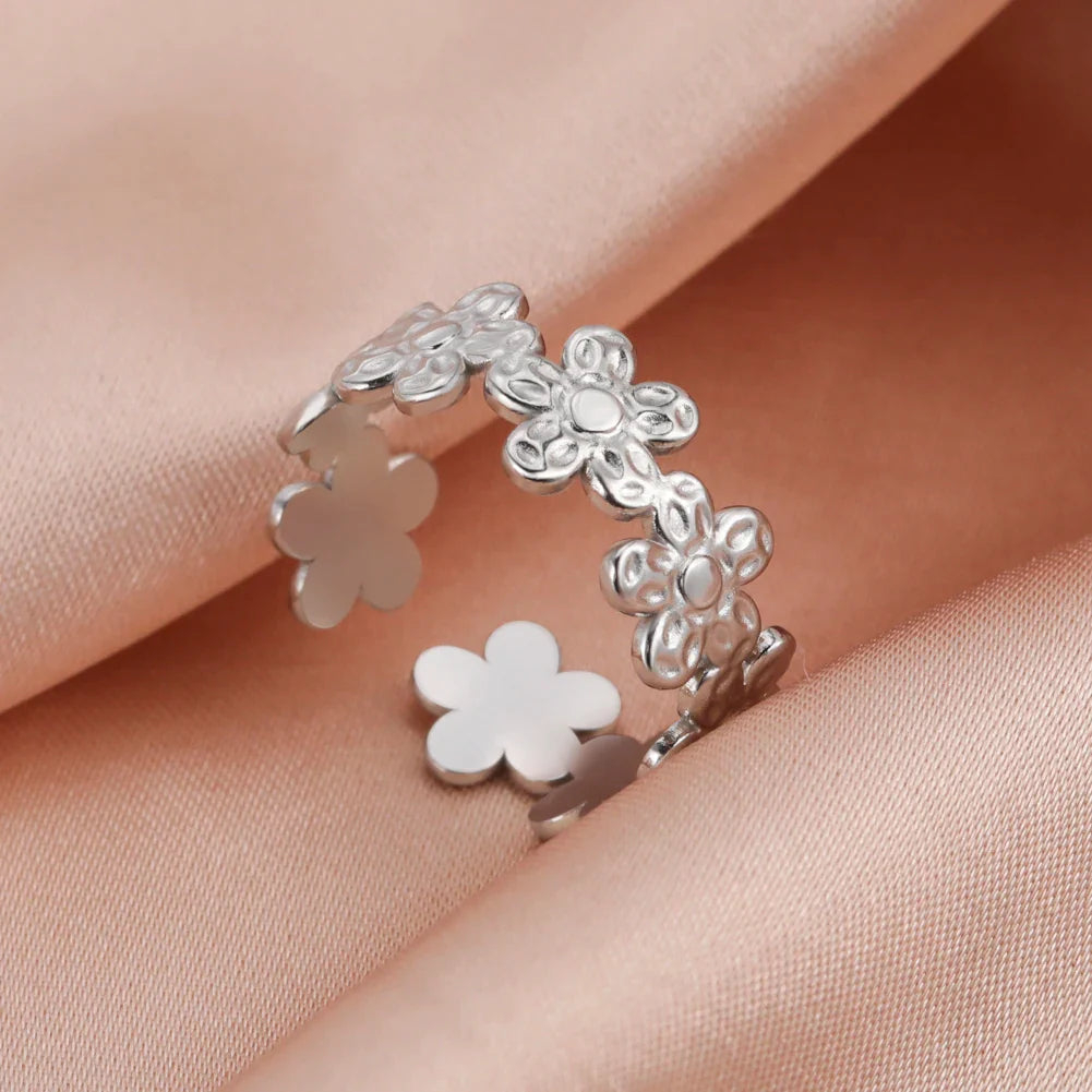 Women Rings Geometric Heart Aesthetic Adjustable Open Finger Ring Fashion Party Jewelry Gifts-Dollar Bargains Online Shopping Australia