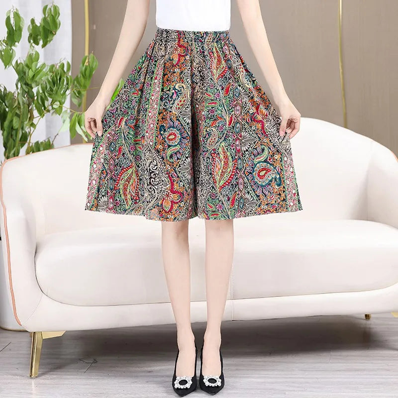 Women's Pant Skirt Flower Print Women's Short Skirt Classic Home Leisure Breathable-Dollar Bargains Online Shopping Australia