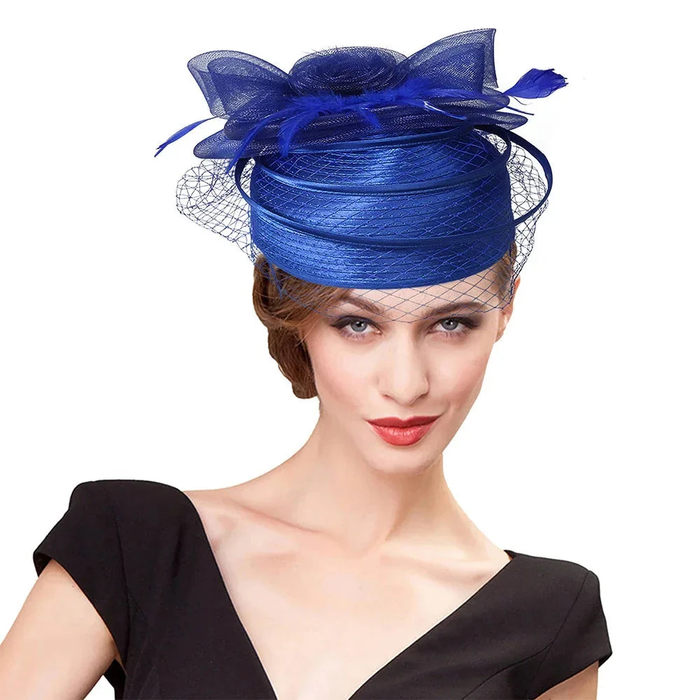 Wedding Church Red Hats Fascinators For Woman With Feather Veil Cocktail Party Headdress Lady Elegant Kentucky Derby Cap-Dollar Bargains Online Shopping Australia