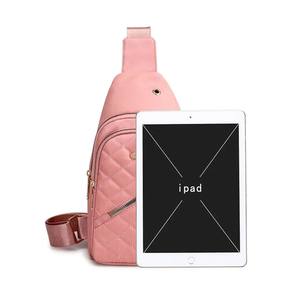 Women Embroidery Rhombus Chest Bag Multi-Layer Large-Capacity Single-Shoulder Diagonal Bag Casual Rhombus Chest Handbag-Dollar Bargains Online Shopping Australia