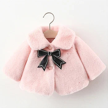 Jacket For Baby Girl Clothes Fashion Christmas Princess Cloak Autumn Warm Faux Fur Girls Coat Plush Baby Outwear-Dollar Bargains Online Shopping Australia