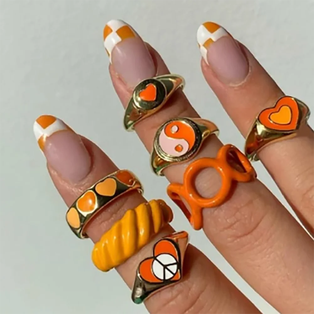 Drip Oil Love Set Ring For Women Simple Light Luxury Ladies Smiley Butterfly Jewelry Birthday Party Gifts-Dollar Bargains Online Shopping Australia