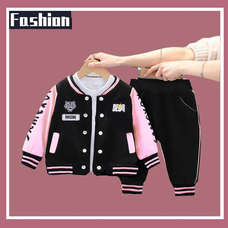Kids Baseball Clothing Sets Boys Girls Casual Sports Suit Coat Pant 2Pcs Spring Autumn Thin Baby Tracksuit Outfits-Dollar Bargains Online Shopping Australia