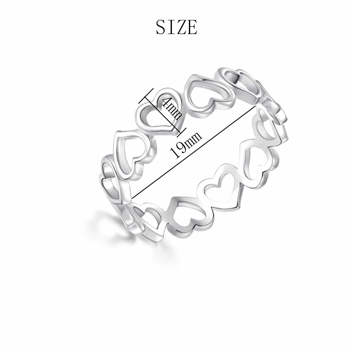 Silver Heart Rings Women Luxury Accessories