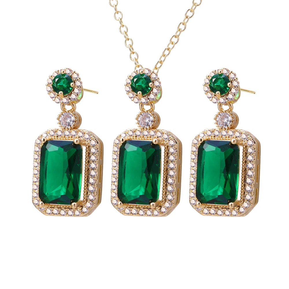 Luxury Pearl Bridal Jewelry Sets for Women Fashion Cubic Zirconia Earrings Necklace Wedding Accessories-Dollar Bargains Online Shopping Australia