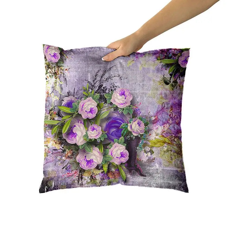 Lavender Decorative Throw Pillow Sofa Cushion Cover Personalized Floral