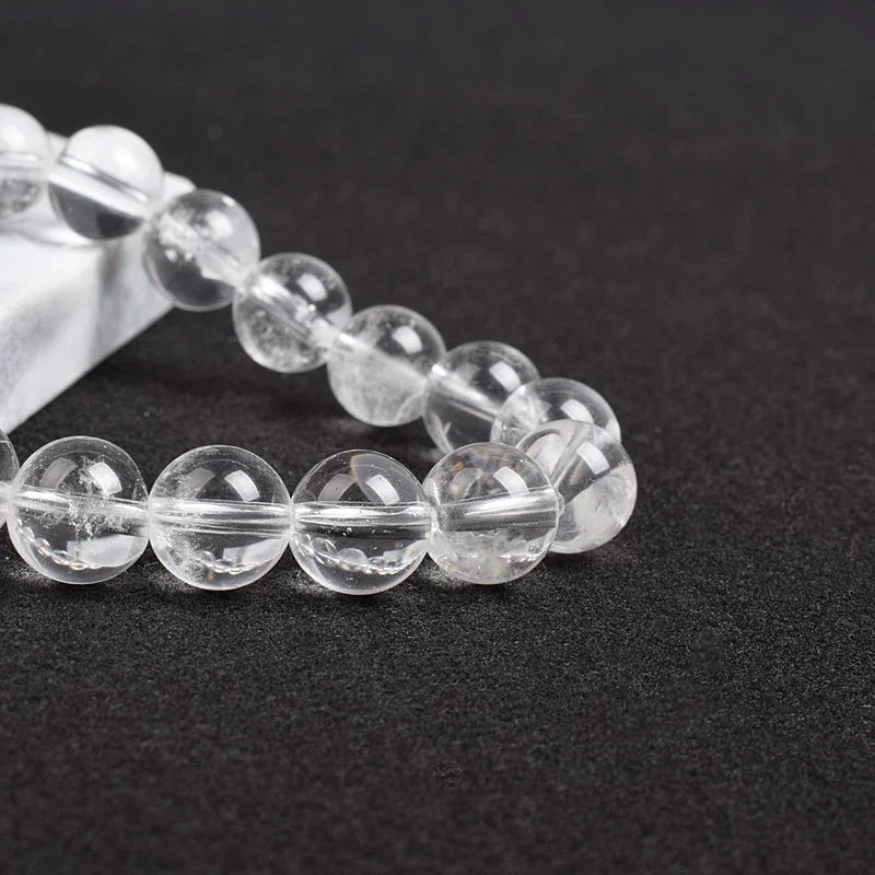 Natural Clear Quartzs Bracelet White Transparency Healing Crystal Energy Stone Boho Reiki Gem Stone Beads Simple Yoga Jewelry-Dollar Bargains Online Shopping Australia