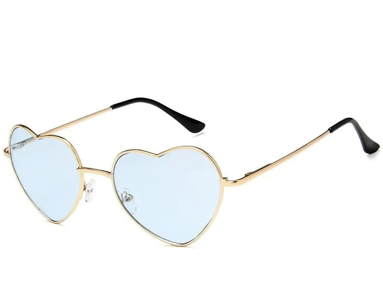 Ladies Heart Shaped Sunglasses metal Women Brand Designer Fashion Rimless LOVE Clear Ocean Lenses Sun Glasses UV400-Dollar Bargains Online Shopping Australia