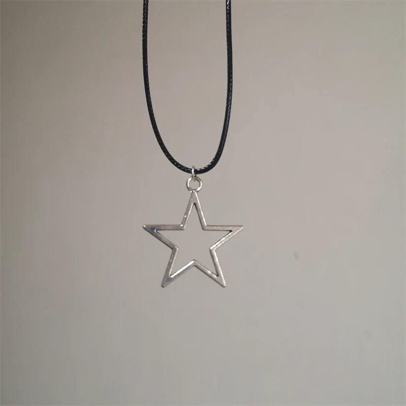 Titanium Steel Star Pendant Necklace for Men Women Y2K Hip Hop Cool Hot Girls Beads Chains Choker Korean Fashion Jewelry-Dollar Bargains Online Shopping Australia