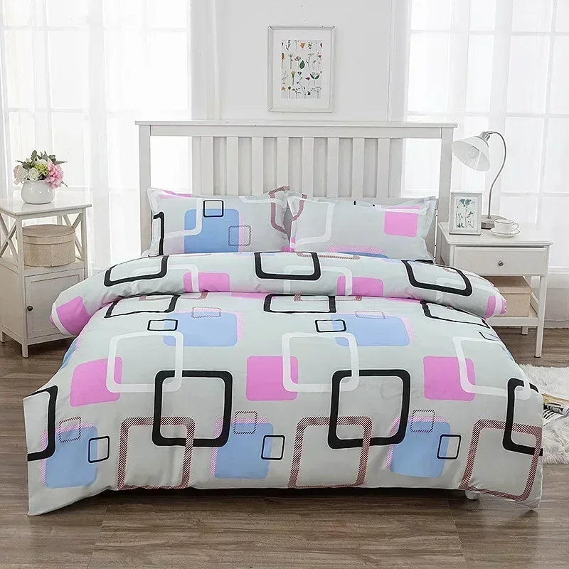 Geometric Pattern Bedding Fashion Printed Quilt Cover Multi Size Bed Sheets Soft Breathable Duvet Covers