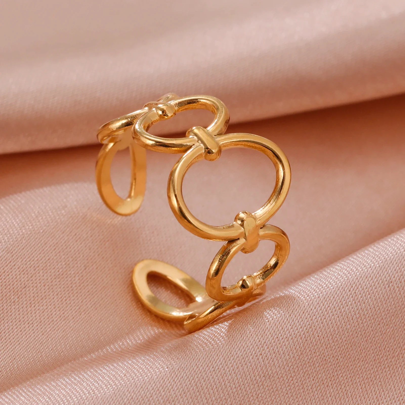 Women Rings Geometric Heart Aesthetic Adjustable Open Finger Ring Fashion Party Jewelry Gifts-Dollar Bargains Online Shopping Australia