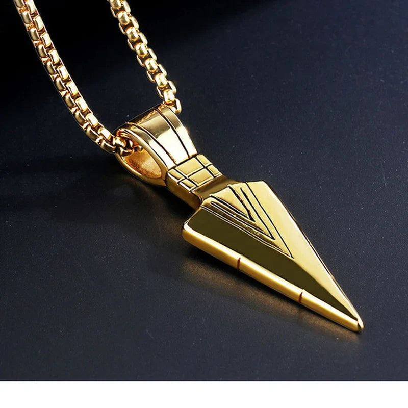 Fashion Men Triangle Arrow Necklace Indian Triangle Pendant Hip Hop Necklaces for Men Punk Jewelry Accessories Anniversary Gift-Dollar Bargains Online Shopping Australia