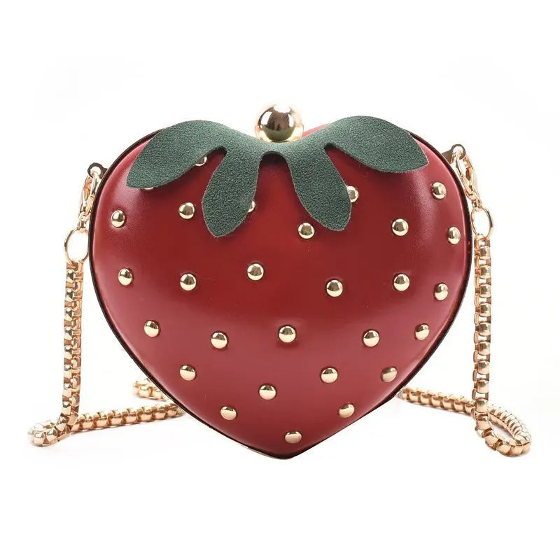 Mini Cute Strawberry Shape Purse Women Chain Shoulder Bag Fashion Flap Handbag Girl Creative Messenger Tote Clutch Bag-Dollar Bargains Online Shopping Australia