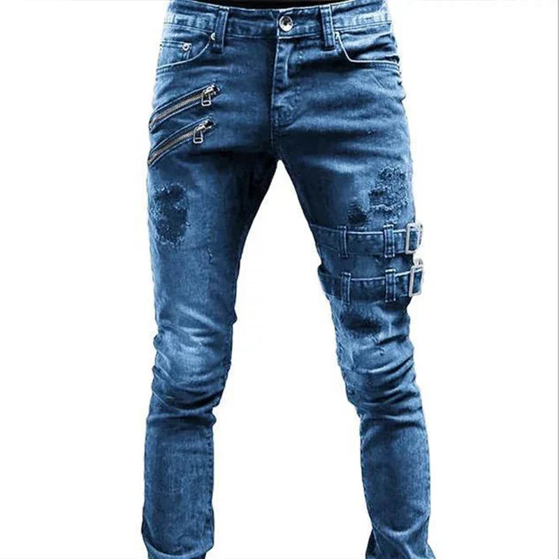 Plus Size Straight Jeans Man Pants Spring Summer Boyfriend Jeans Streetwear Skinny Zips-Dollar Bargains Online Shopping Australia