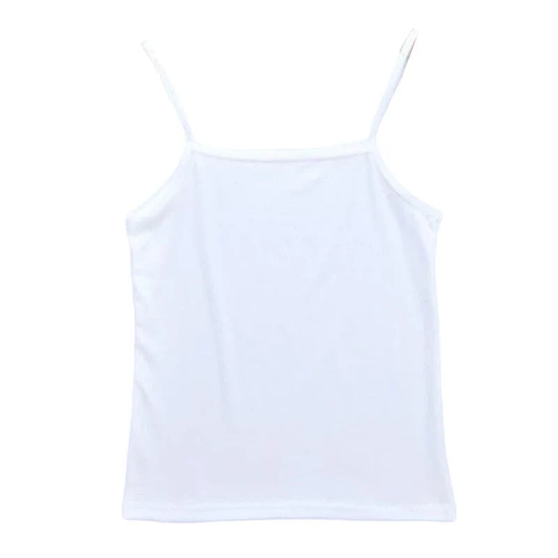 Women Basic Solid Color Sleeveless Camisole Spaghetti Strap Scoop Neck for Tank Top Slim Bottoming Sling Vest Undershirt-Dollar Bargains Online Shopping Australia