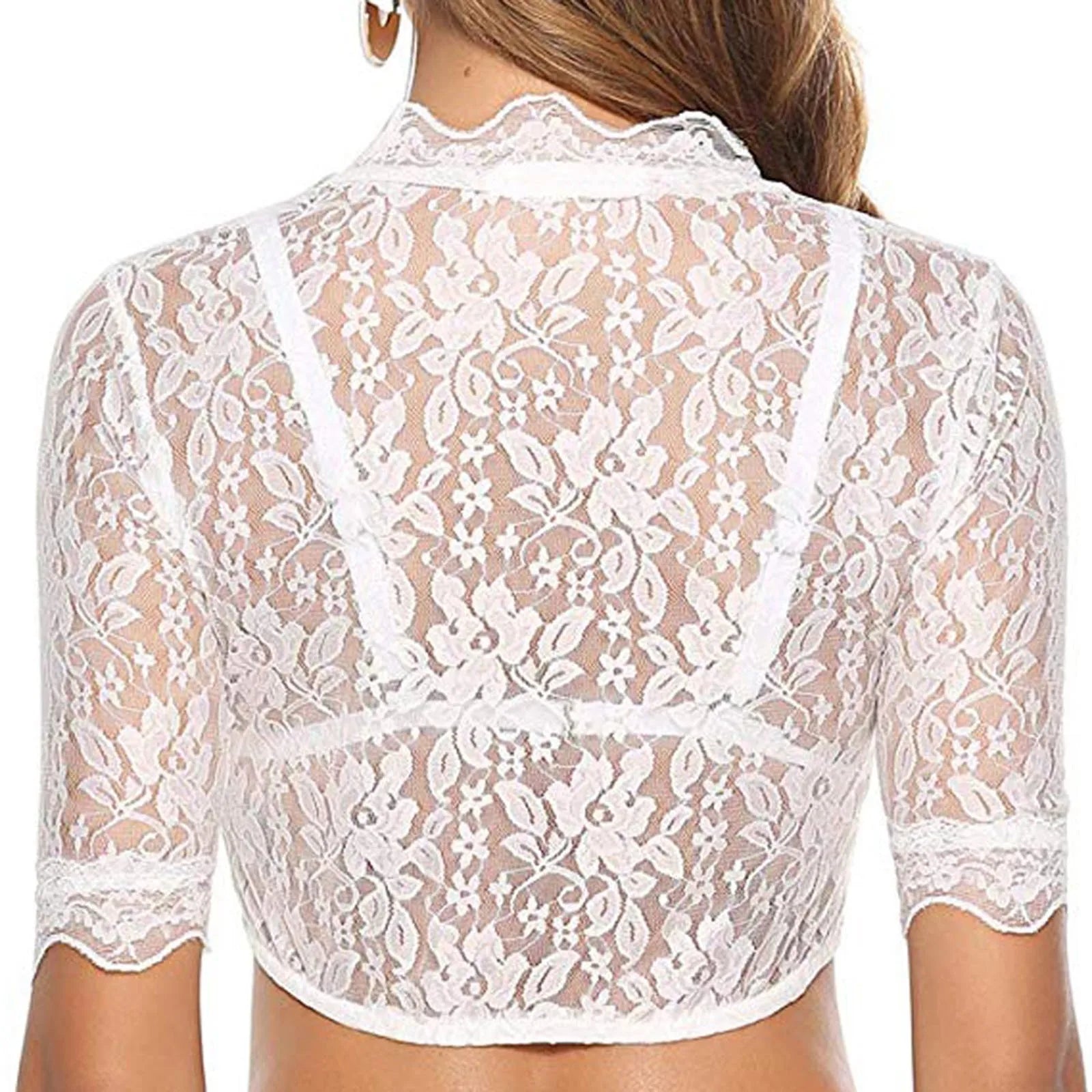 Short Sleeve Oktoberfest Blouse Elegant V-Neck Lace Blouse Costumes Crop Top-Dollar Bargains Online Shopping Australia