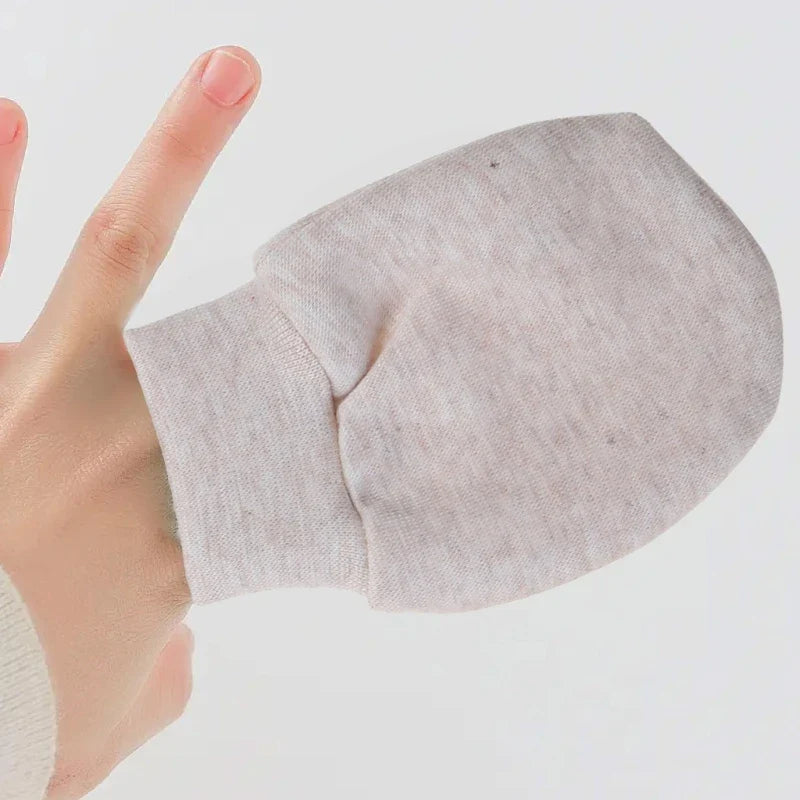Newborn Cotton Hospital Hat Mittens Baby Beanie Solid Infant Baby Hats with Ear & No Scratch Mitten Soft Gloves Gift-Dollar Bargains Online Shopping Australia