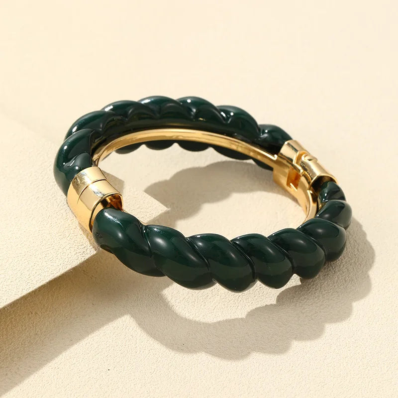 Colorful Open Bracelet Adjustable Women Retro Charm Resin Bangle Bracelet Banquet Jewelry Hand Banquet Accessories-Dollar Bargains Online Shopping Australia