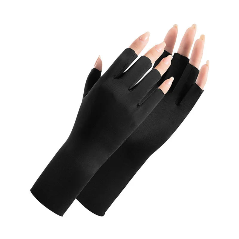 Summer Ice Silk Half Fingers Gloves Women Breathable Thin Fingerless Gloves Outdoor Riding Driving Gloves Sunscreen Mittens-Dollar Bargains Online Shopping Australia