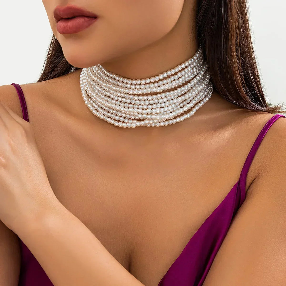 Pearl Multi-layered Women's Necklace Exaggerated Fashion High Street Club Party Banquet Necklace For Women Jewelry-Dollar Bargains Online Shopping Australia