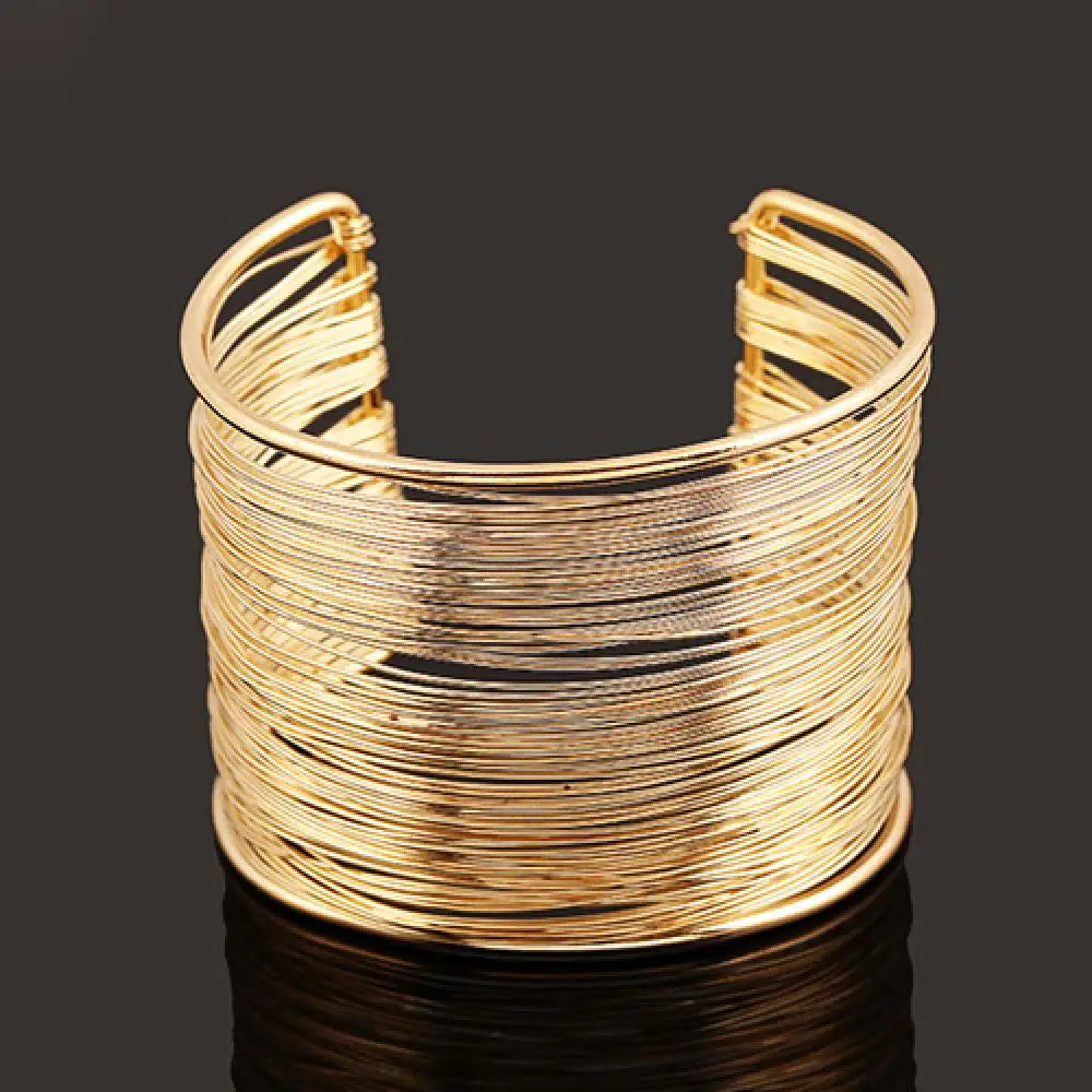 Fashion Women's Arm Cuff Bangle Bracelet Multilayer Metal Wires Strings Open Bangle Wide Cuff Bracelet Bangle For Women-Dollar Bargains Online Shopping Australia