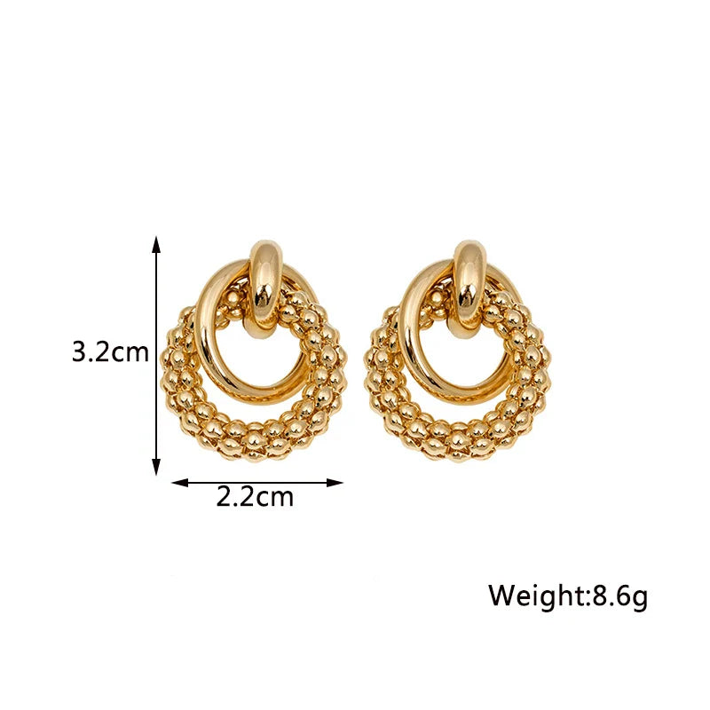 Twist Stud Earrings Gold Color Metal Women Earrings Rotating Spiral Unusual Earrings for Ladies European Jewelry-Dollar Bargains Online Shopping Australia