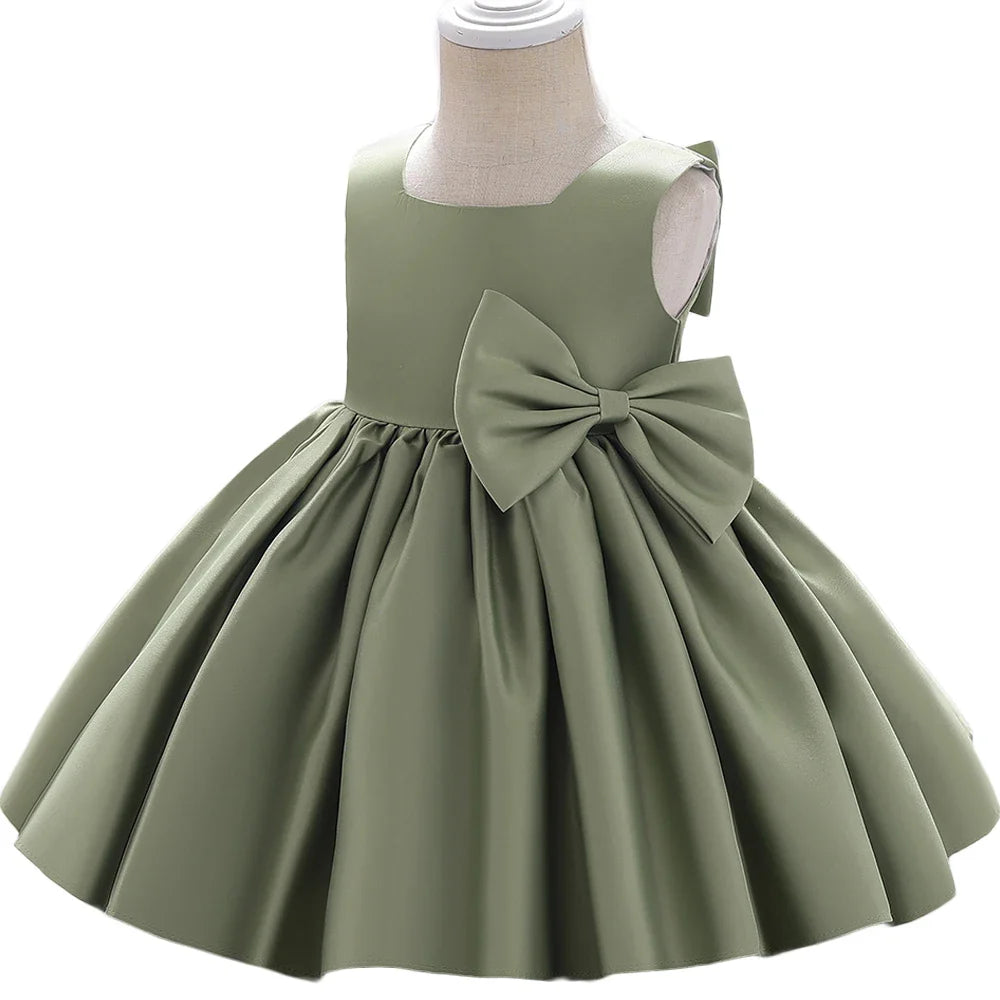 Flower Baby Girls Wedding Birthday Bownot Dresses Clothing Toddler Kids Princess Party Ball Gown Dress Costume-Dollar Bargains Online Shopping Australia