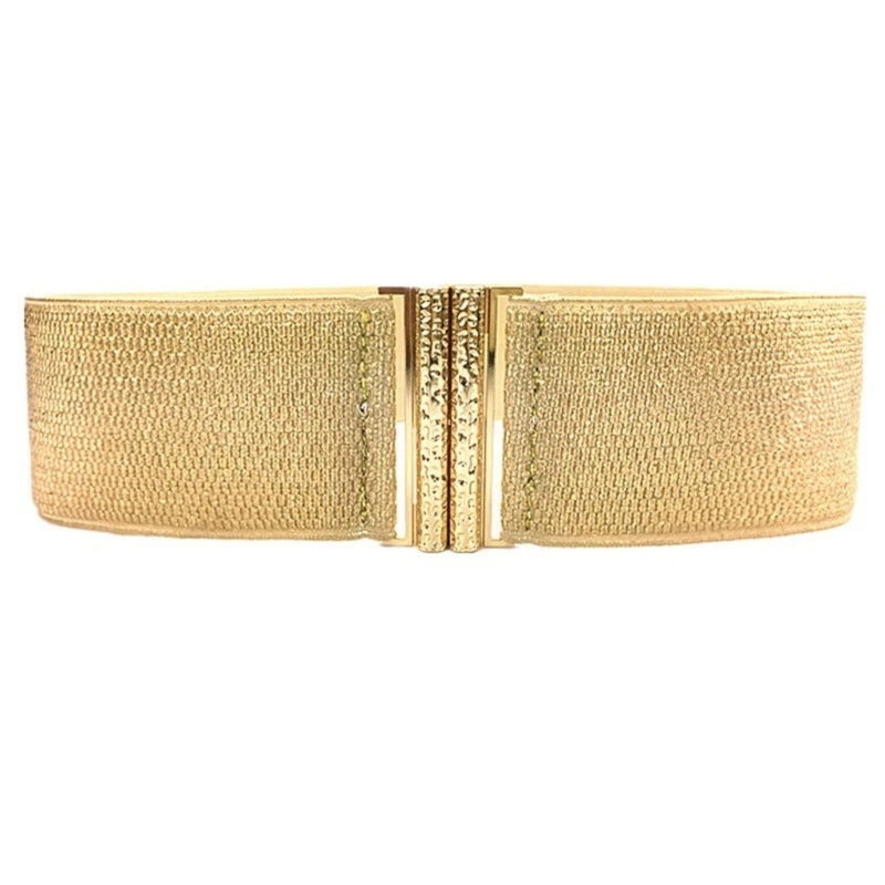 Female Wide Waist Belt Fashion Elastic Gold Waspie Belt Universal Waspie Dress Decorative Accessories Glitter Waistband