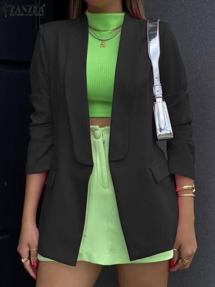 Women Office Long Sleeve Jacket Fashion Lapel Neck Blazers Solid Formal OL Suit Elegant-Dollar Bargains Online Shopping Australia