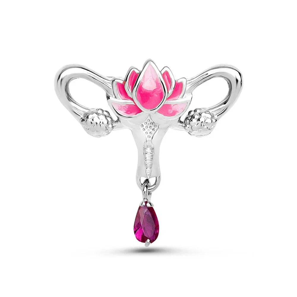 Woman's Womb Medical Jewellery Brooch Pins Gynecology Symbol of Medical Uterus Lotus Lapel Badge for Gynecologist Nurse-Dollar Bargains Online Shopping Australia