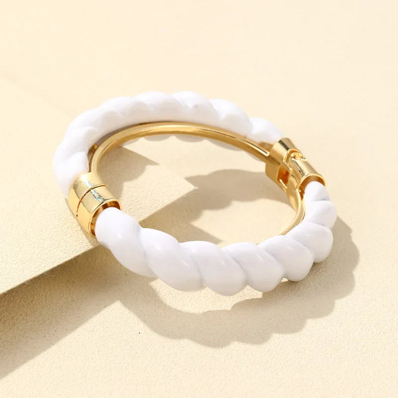 Colorful Open Bracelet Adjustable Women Retro Charm Resin Bangle Bracelet Banquet Jewelry Hand Banquet Accessories-Dollar Bargains Online Shopping Australia