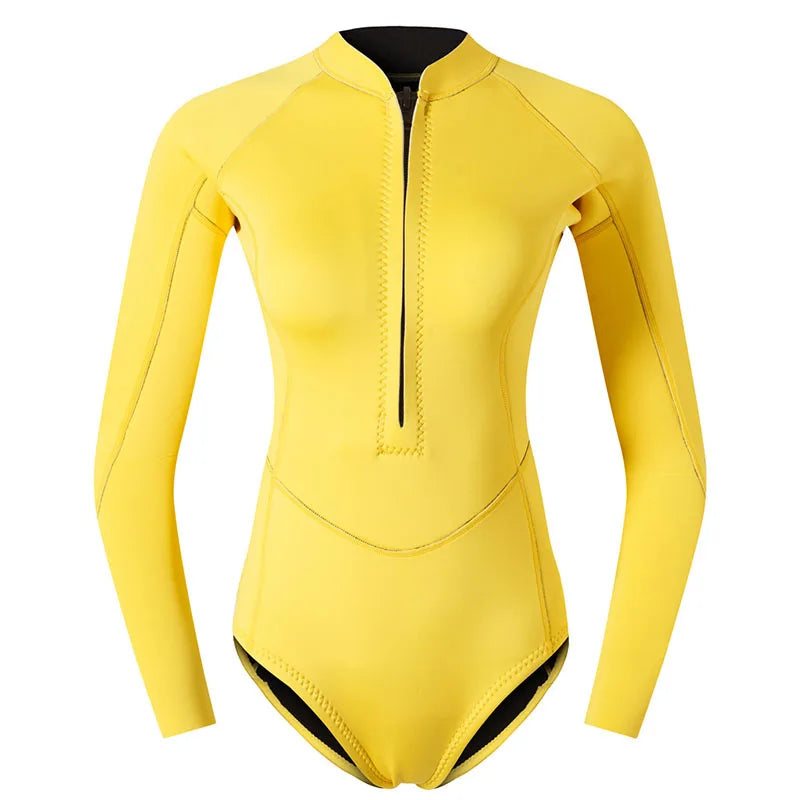 Woman Diver Diving Suit 2mm Neoprene Diving Equipment Pink Long Sleeve Bikini Swimsuit Women