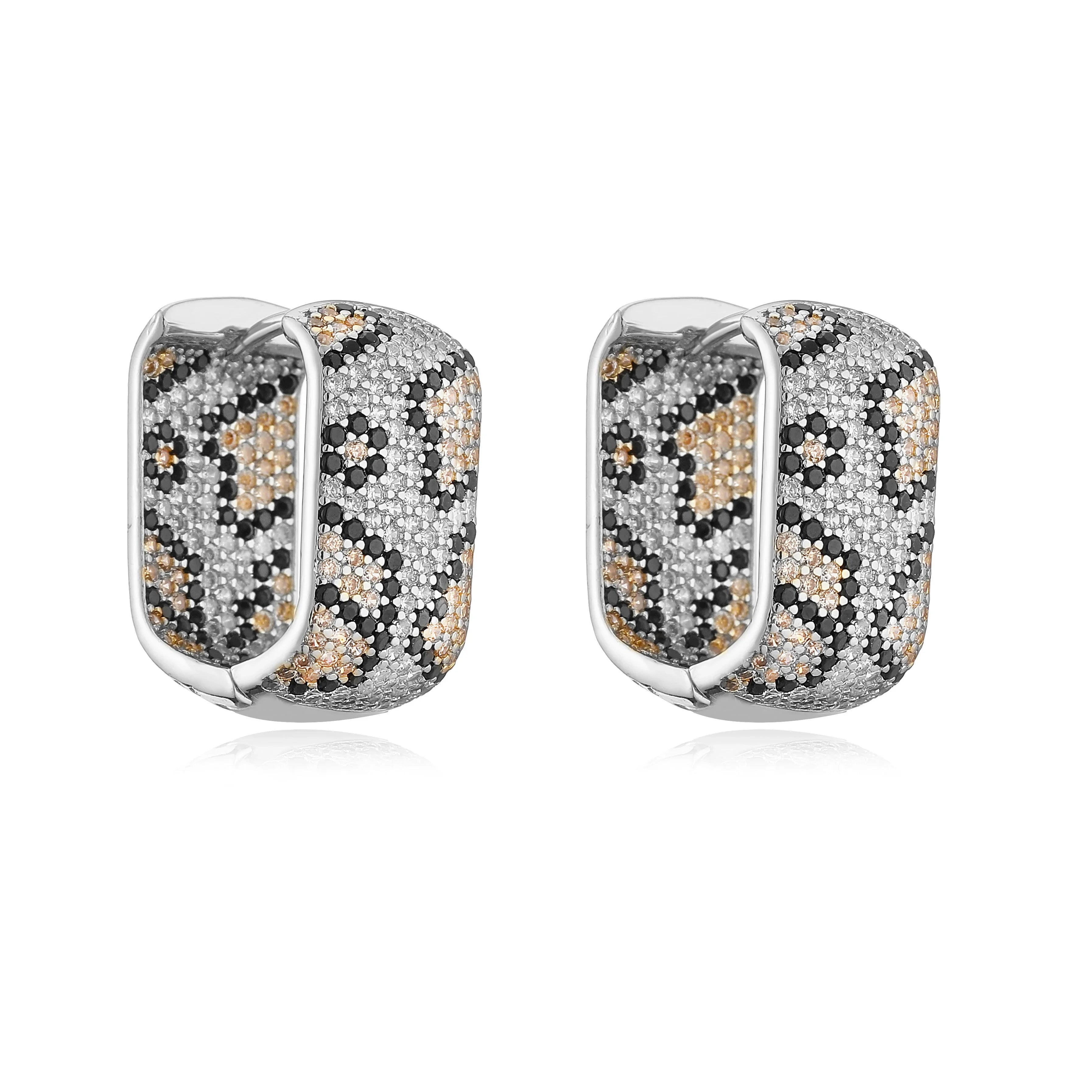 Leopard Print hoop Earrings rings necklace Fashion black white Cubic Zirconia women Geometric Jewelry set-Dollar Bargains Online Shopping Australia