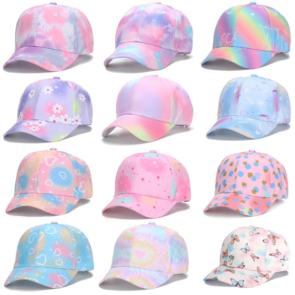 Cartoon Print Child 54cm Head Circumference Baseball Caps for Boy Girl Under 10 Years Old Dazzling Lovely Snapback