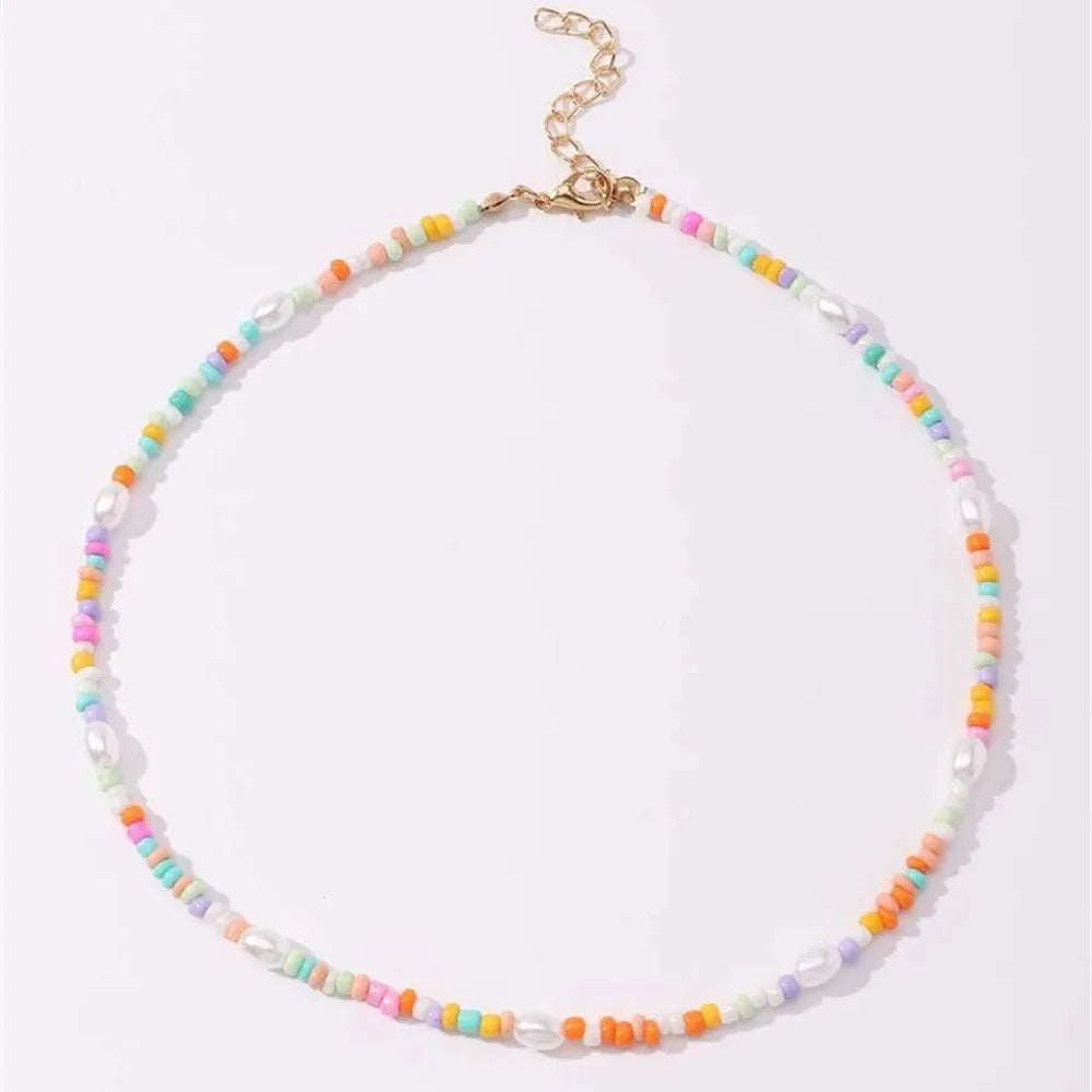 Boho Choker Simple Vintage Red Heart Shape Necklace For Women Fashion Collar Beads Jewelry Party Gift-Dollar Bargains Online Shopping Australia