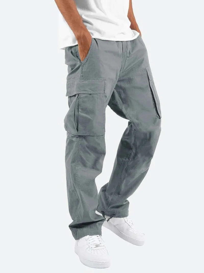 Men's Overalls Drawstring Multi-pocket Casual Pants