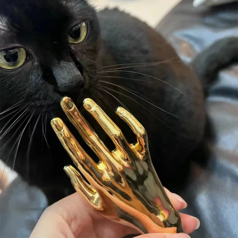 Glossy Metal Large Hand Shape Pin Brooch for Men and Women Jewelry Accessories-Dollar Bargains Online Shopping Australia