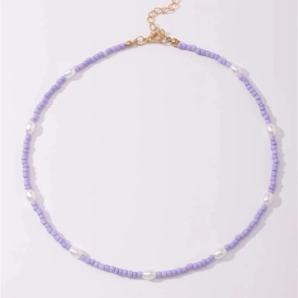 Boho Choker Simple Vintage Red Heart Shape Necklace For Women Fashion Collar Beads Jewelry Party Gift-Dollar Bargains Online Shopping Australia