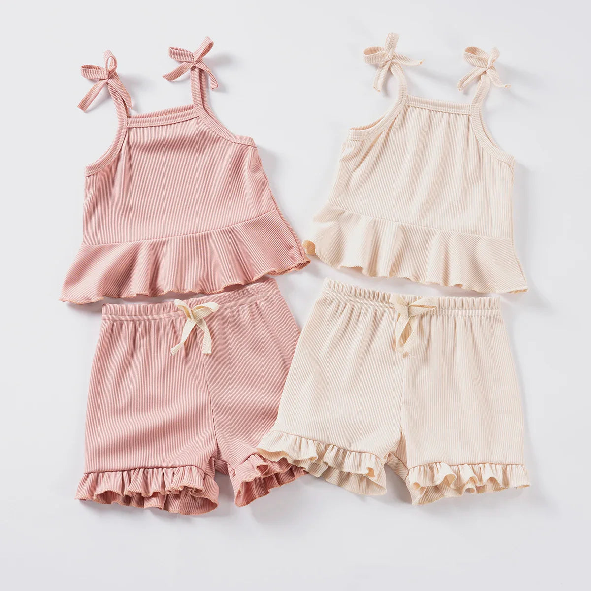 Kids Clothing Sets New Baby Girl Camisole Top + Lace Shorts 2PCS Summer Casual Children Clothes Suits-Dollar Bargains Online Shopping Australia