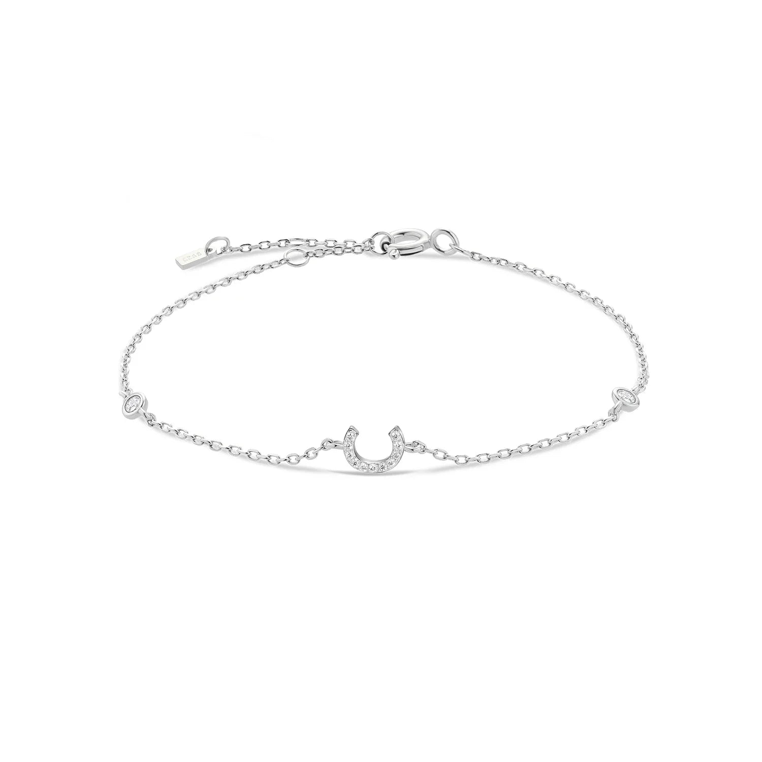 Silver Monogram Letter Initial Charm Chain Bracelet Luxury Wedding Crystal Fine Jewelry-Dollar Bargains Online Shopping Australia