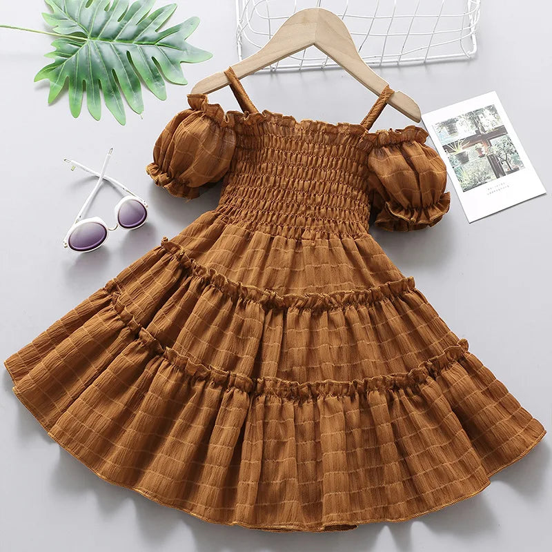 Girls Dress Style Bud Sleeve Splicing Cake Skirt For Kid Princess Skirt-Dollar Bargains Online Shopping Australia